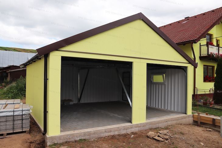 Vand Garaj metalic din panouri sandwich 6 x 6  montaj rapid