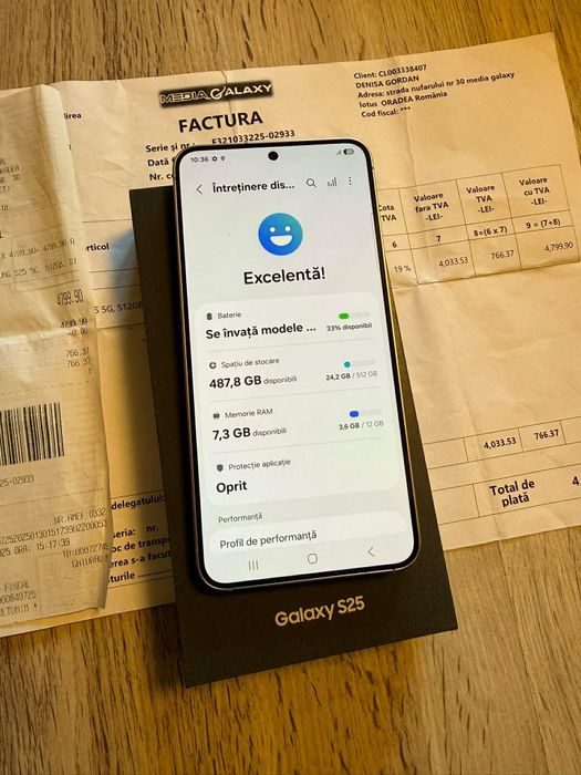 Vand Sau Shimb Samsung Galaxy S25 5G Silver Shadow 512Gb Dual Sim