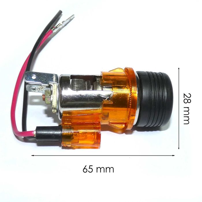 Универсална запалка за автомобил 12V с LED подсветка 28-29мм - различни цветове