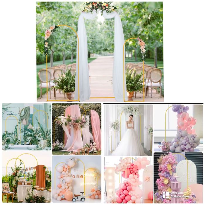 Украса под наем-кръгла арка за балони/комплект три арки/цветя и стойки