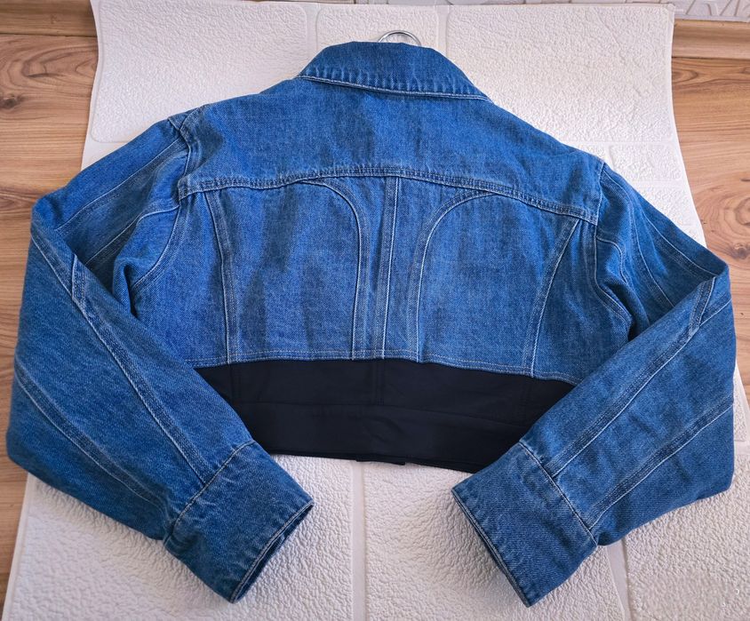 Дамско дънково яке по модел на Mugler