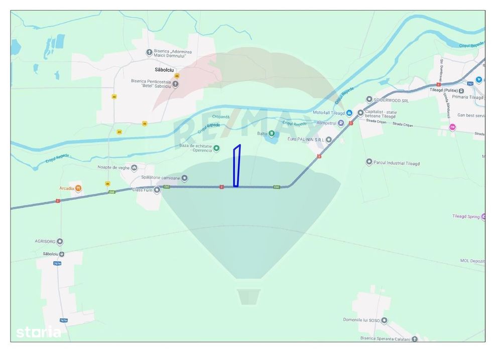 De vânzare teren intravilan, în Săbolciu, cu deschidere la E60
