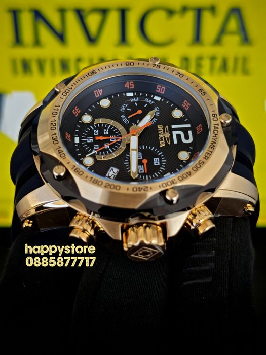 INVICTA Speedway Gold/Black Swiss 51 mm, Инвикта нов ръчен часовник