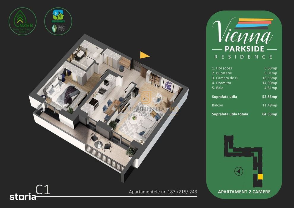 Apartament modern 2 camere, aproape de parc Tudor Arghezi, Sector 4