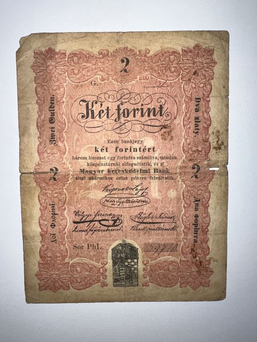 Raritate! Bancnotă 2 Forinți 1848 Kossuth Lajos – Revoluția Maghiară