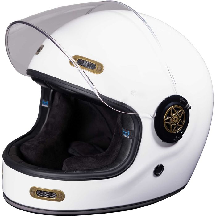 Casca moto retro Black Orbit Alb