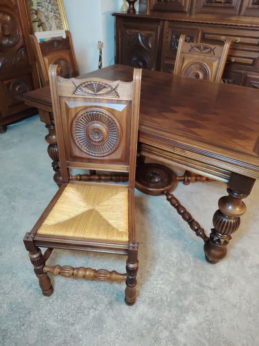 Masa din lemn masiv de mahon, mobilier din lemn