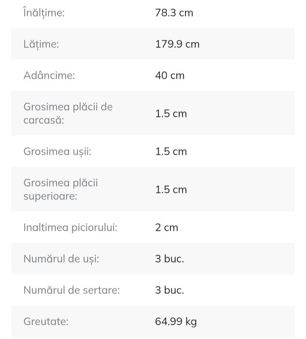 Comodă dormitor Nouă