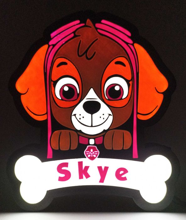 Нощна лампа за деца с любим герой от Пес Патрул (PAW Patrol)Skye/Скай