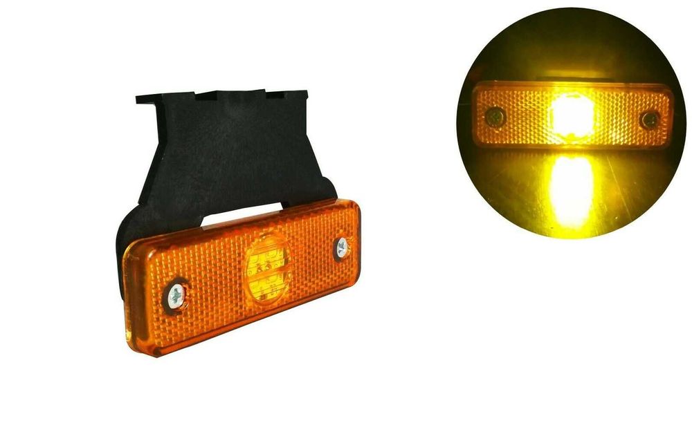 LED ЛЕД Оранжев Габарит Със Стойка Маркер 24V за камион бус ван