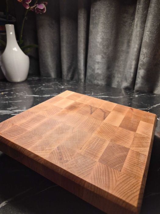 Tocator de bucatarie, end grain,  lemn natural de fag, homemade