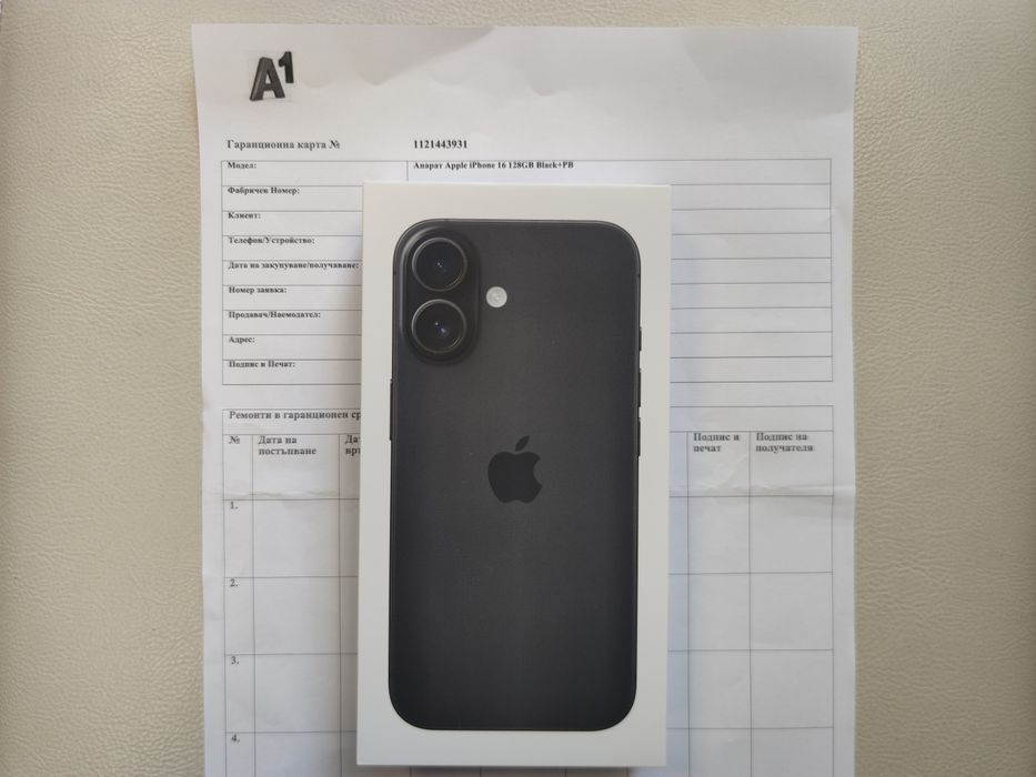 Нов! Apple iPhone 16  128GB Black 2г. Гаранция!