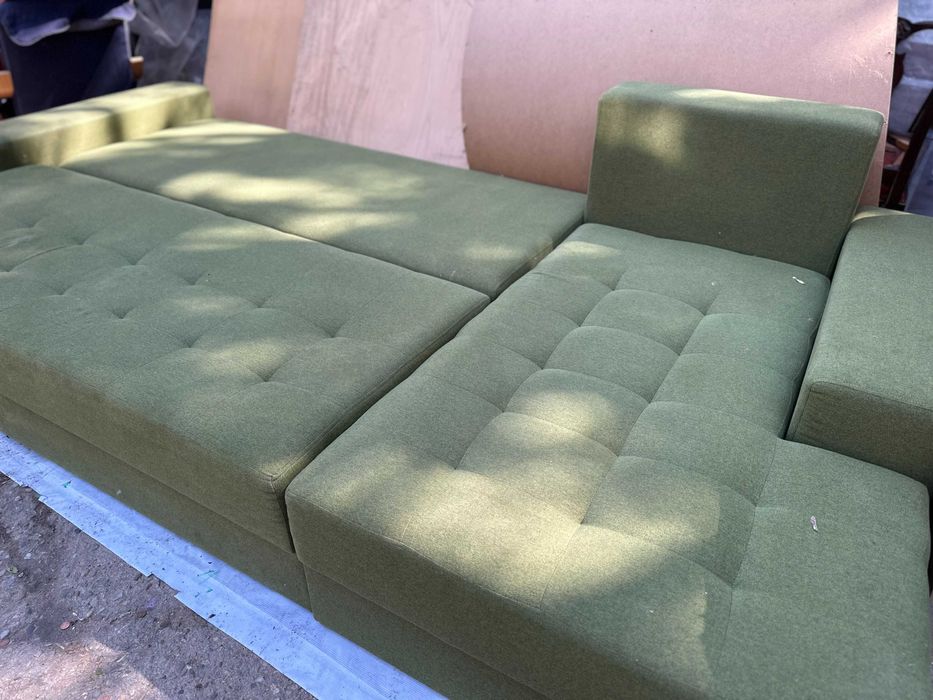 Canapea Extensibila Tip Coltar 3,15 m; Pat cu Lada si Saltea 260x160 cm