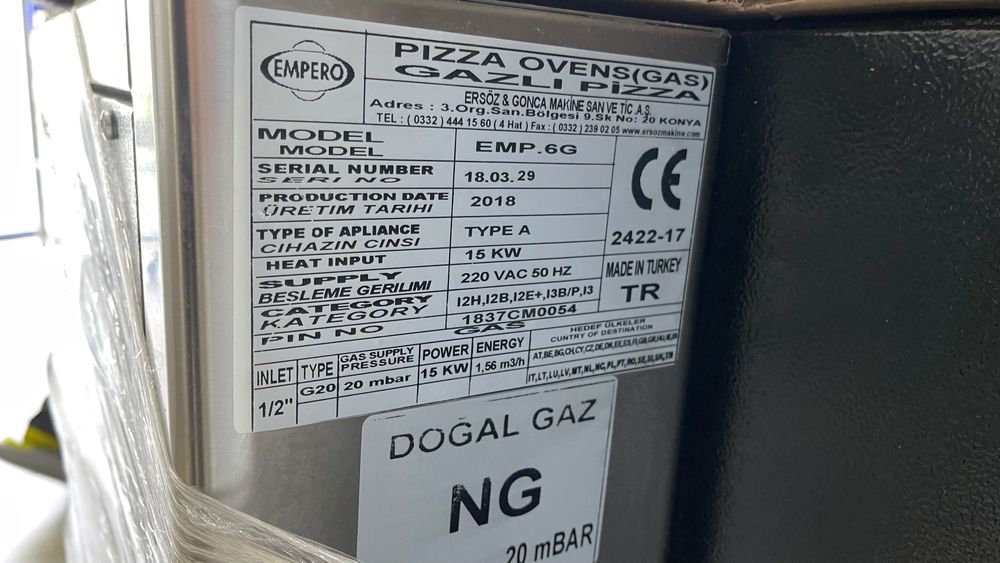 Газовая пицца печь Empero. Торг