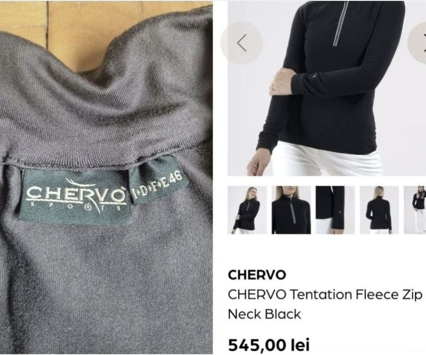 Bluză sport damă Chervò (schi) - quarter-zip - 46 (L)