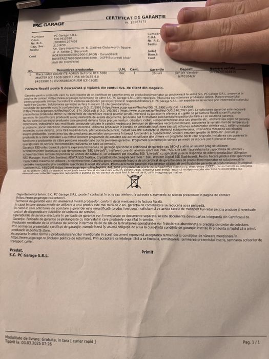 Placa video NVIDIA GeForce RTX 5080 Aorus Master ICE, 16GB DDR7