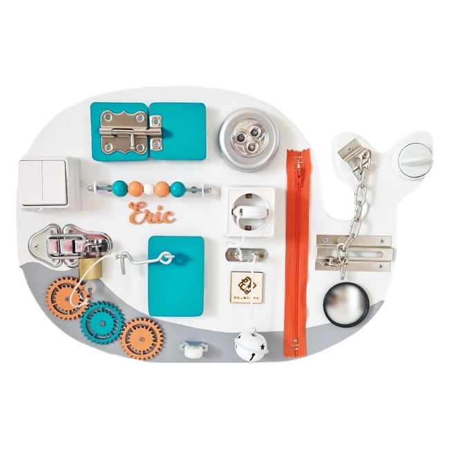 Placa senzoriala personalizata Busy Board pentru copii, Balena