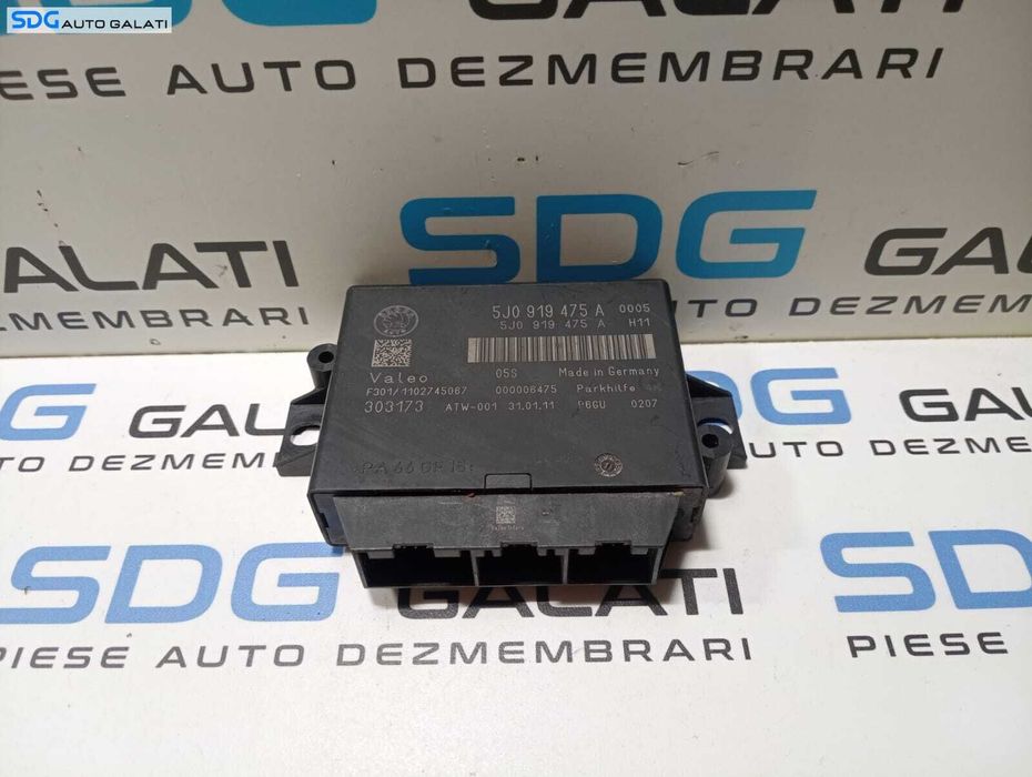 Unitate Modul Calculator Senzori Parcare PDC Parktronic Skoda Superb 2 2008 - 2013 Cod 5J0919475A [M4378]