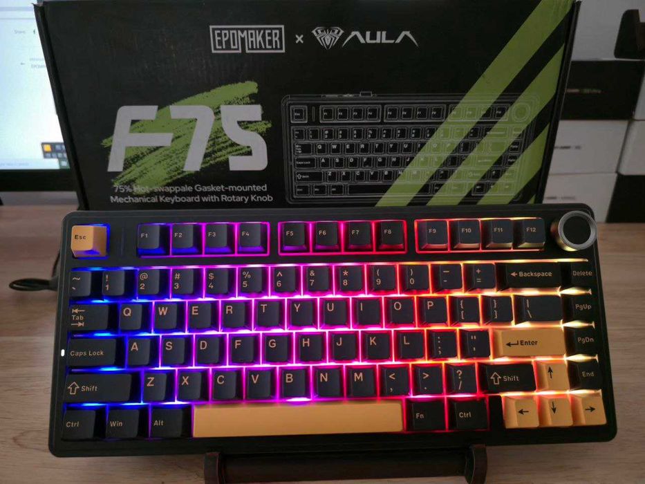 EPOMAKER AULA F75 Gasket TriMode Hot Swap RGBKnob LEOBOG Reaper Switch