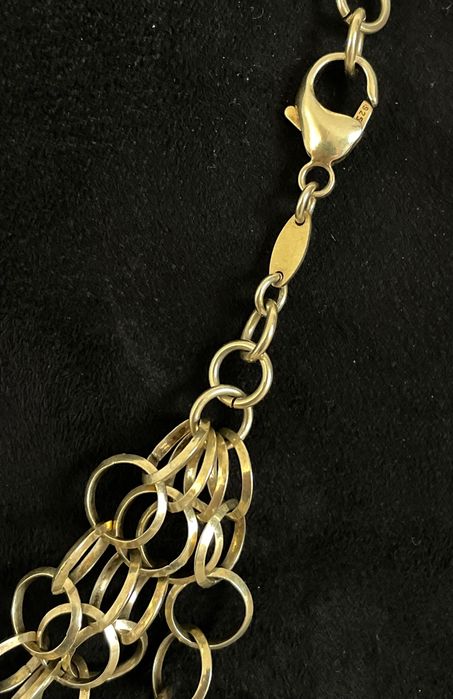 4-редно колие от позлатено сребро  925,