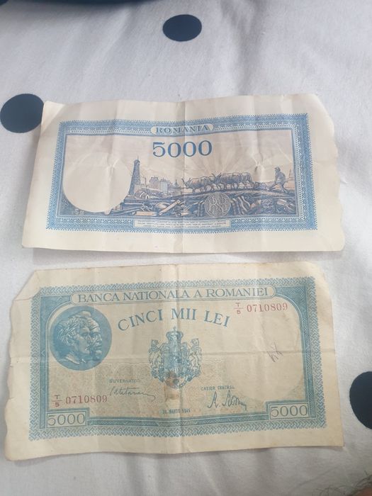 Bani veche de cinci mii lei