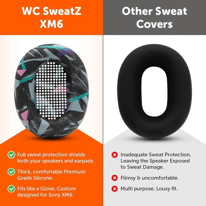 SONY XM6 sweat covers and replacement ear pads (калъфи за пот и резервни наушници)