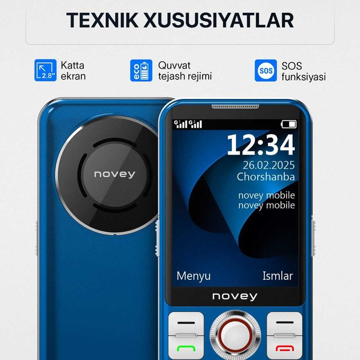 Novey P100 2-Sim kartali (Новый+Гарантия+Скидка) Кнопка 2025