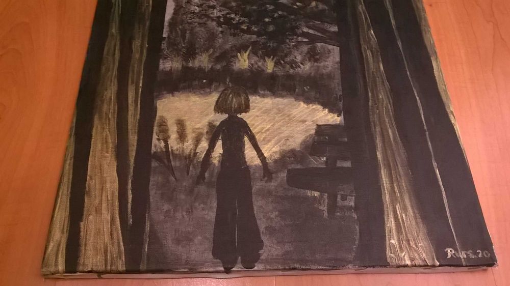 Gothic Art * tablou modernist abstract deviant art semnat 50x50 ulei panza colectie
