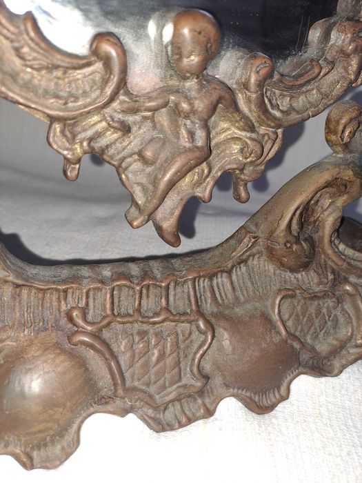 oglinda rama din bronz inaltime 45 cm