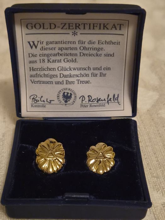 Cercei Vintage Clips  – Inserții AUR 18K, Certificat & Cutie Originală Kunst & Leben
