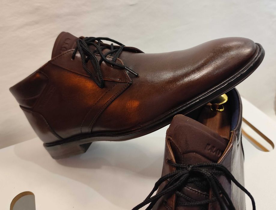 Ghete lace-up premium 43 43.5 LLOYD piele naturala moale maro