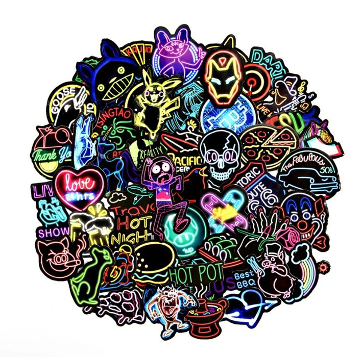 Наклейки виниловые неоновые