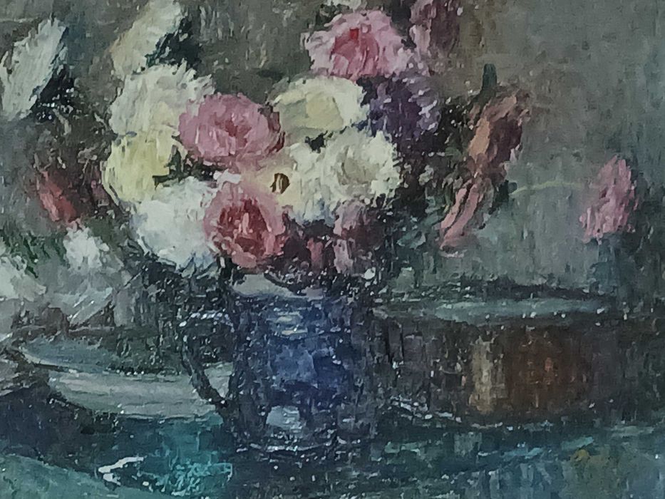 Tablou Valentin Donici (1964) – Natură statică cu flori, ulei pe pânză