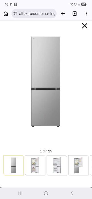 Vand (Sibiu) - Combina frigorifica LG 344L No Frost, 186cm, Clasa C, ca noua, cu factura - 6 luni vechime