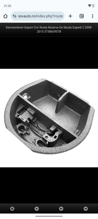 Suport cric roata rezerva Skoda Superb 2