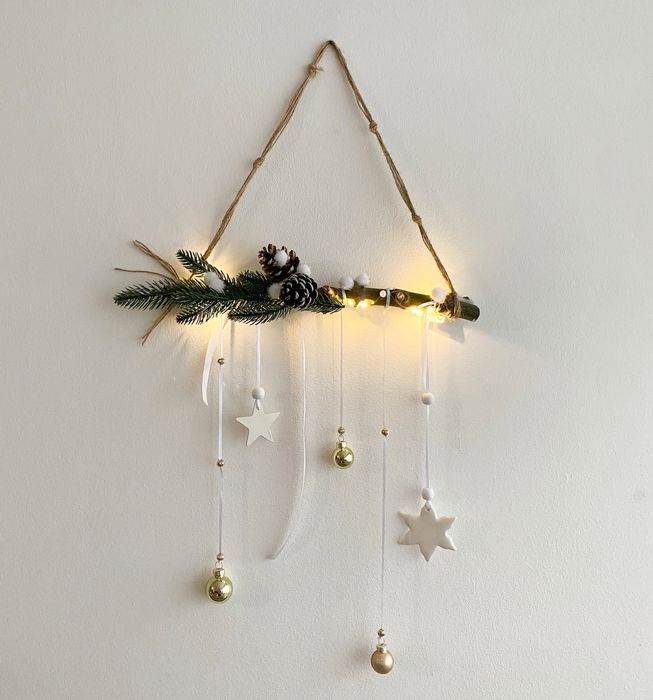 Коледна декорация за стена или врата – ръчно изработена