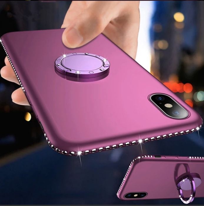 Husa + pietricele + inel magnetic iPhone 7 / 8 / SE 2020