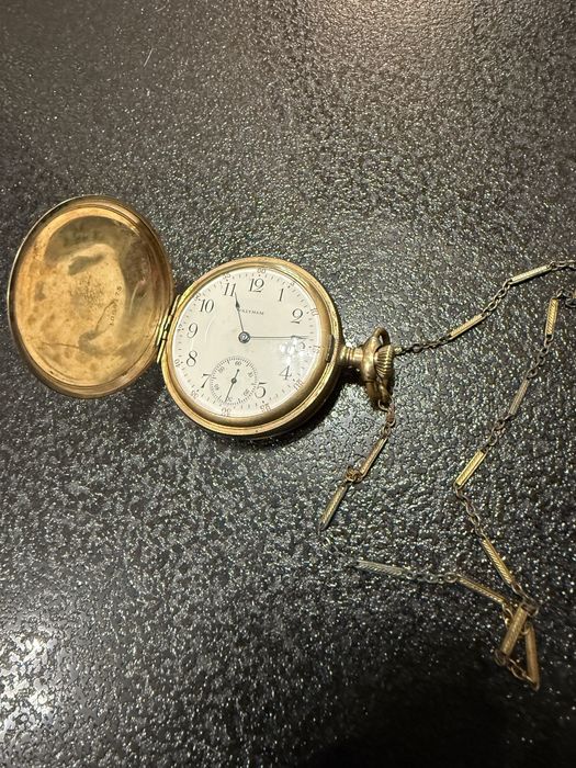 Waltham USA 1908 г. – Джобен часовник, 17 jewels, сервиз, работи