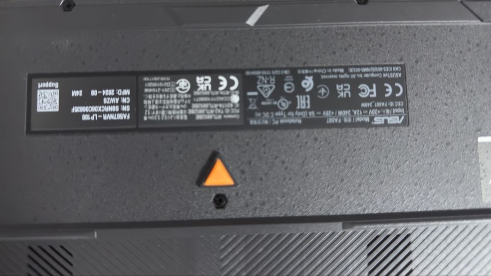 laptop ASUS tuf gaming FA507NVR