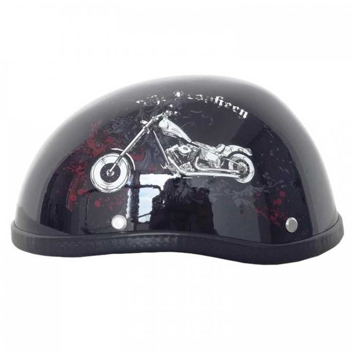 Каска за мотор тип канче - Черен Мат/Гланц.