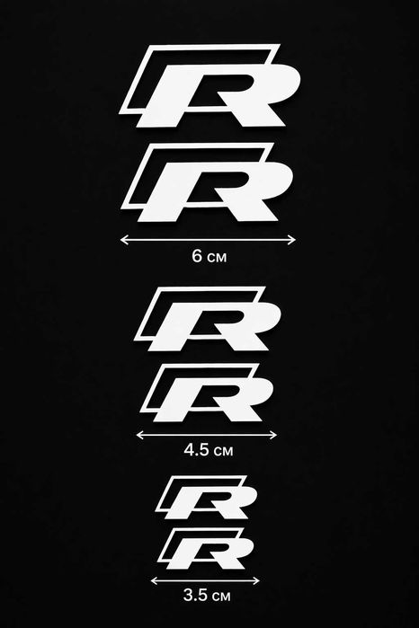 R line Стикери за Спирачни Апарати (6 бр.) – Бели | 3 Размера VW / Audi Style
