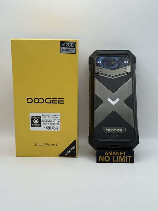 Doogee V Max Plus 512GB / 36GB RAM Baterie 22000mAh Garantie 12 Luni.