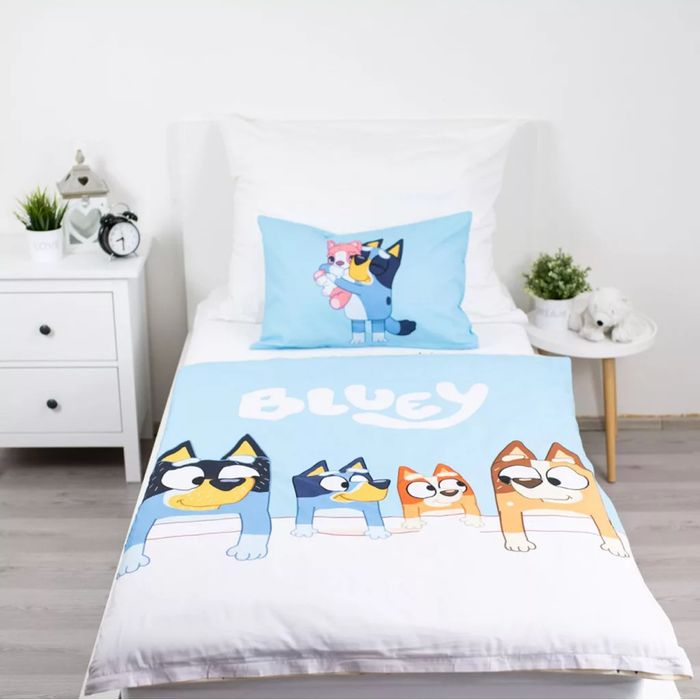 Детски спален комплект от 2 части Bluey Блуи, спално бельо – за кошара/малко легло 100х135 см