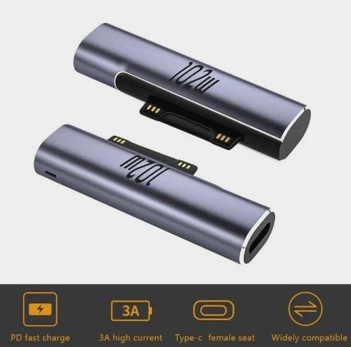 Магнитный адаптер для Microsoft Surface 45,65.102 ват для Type C PD