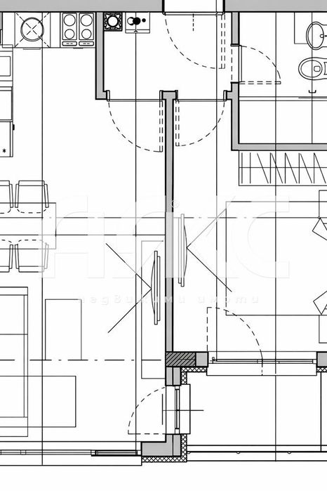 Двустаен  апартамент в кв. Манастирски ливади - АКТ 15