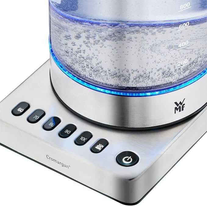 Компактна електрическа стъклена кана  WMF Kitchenminis, 1л, 1900 W, инокс