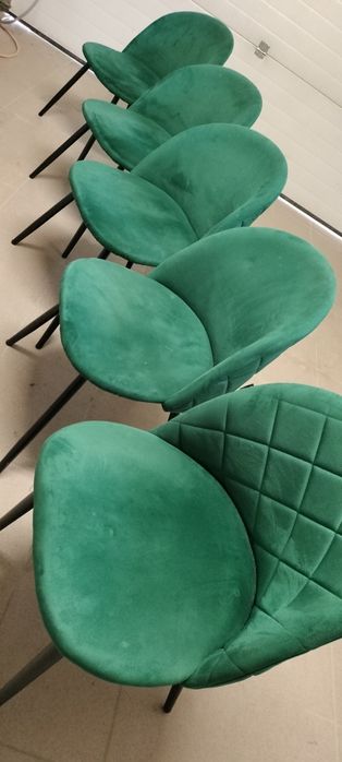 Scaune bucătărie catifea - 5 buc