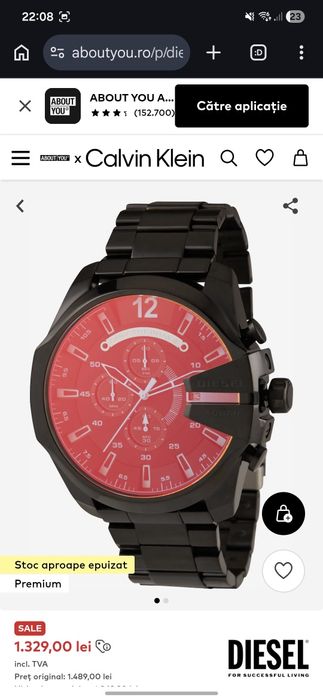 Ceas barbatesc Diesel Mega Chief DZ4318 – cronograf, stare foarte bună