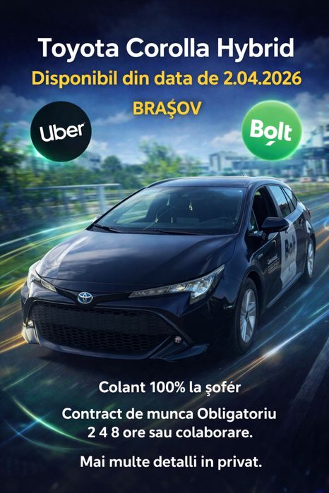 Inchiriez Toyota Corolla Hybrid Uber/Bolt