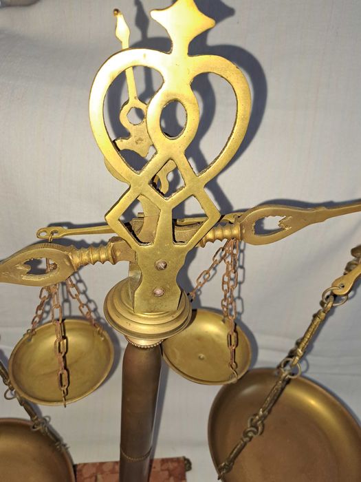 balanta dubla veche bronz alama 56 cm